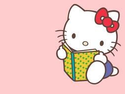 Ä°llustration of reading Cute Hello Kitty