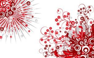 Red And White Abstract drawing