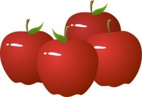 four Red Apple Clip Art drawing