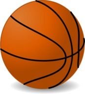 brown basketball ball as picture for clipart