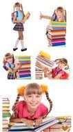 girl with books as a picture for clipart