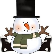 funny big Snowman drawing