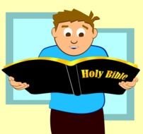 Man Reading Bible Clip Art N5