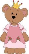 Clip Art of cute bear princess