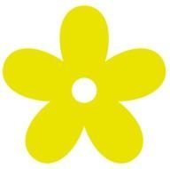 painted yellow bud with a white core