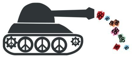 Tank Symbol with flower drawing