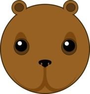 head of a brown bear in a graphic representation