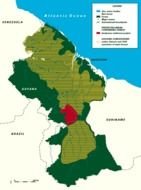 Natural Region Map Showing Guyana