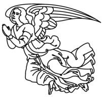 Black and white drawing of Angels clipart