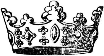 painted black and white royal crown