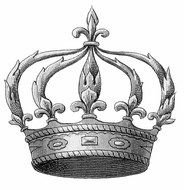 gray royal crown on a white background