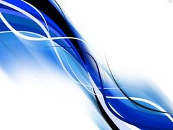 Red White Blue Wave Abstract