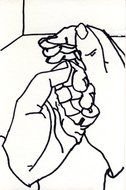 drawn two white hands
