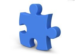 blue Puzzle Pieces with shadow