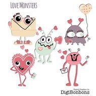 Monster Valentines Day Clip Art N7