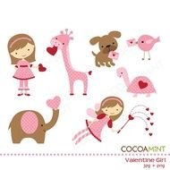 Girl Valentine Clip Art N2