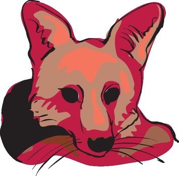 Red Fox Face Clip Art N3