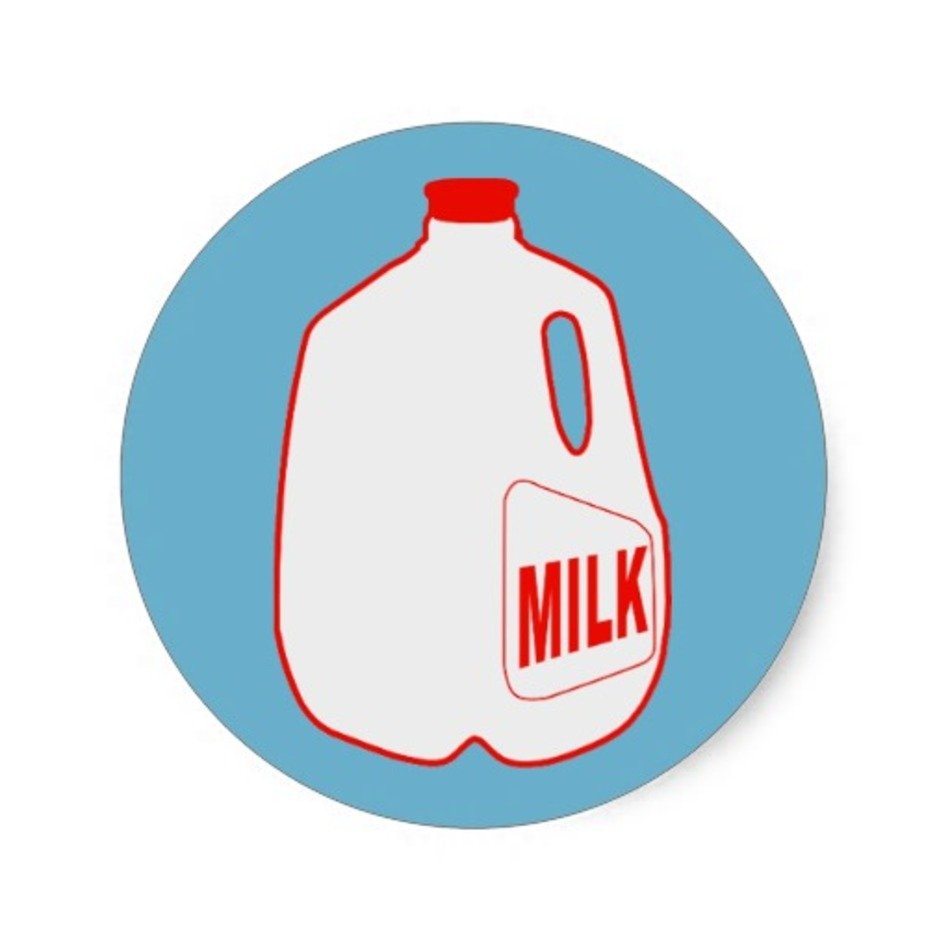 Cartoon Gallon Milk Jug Round Sticker
