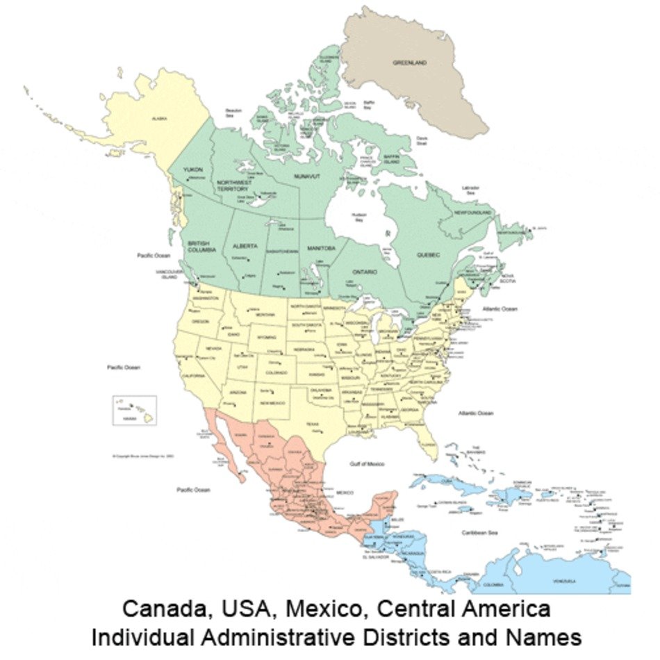 United State Map Of Us And Canada