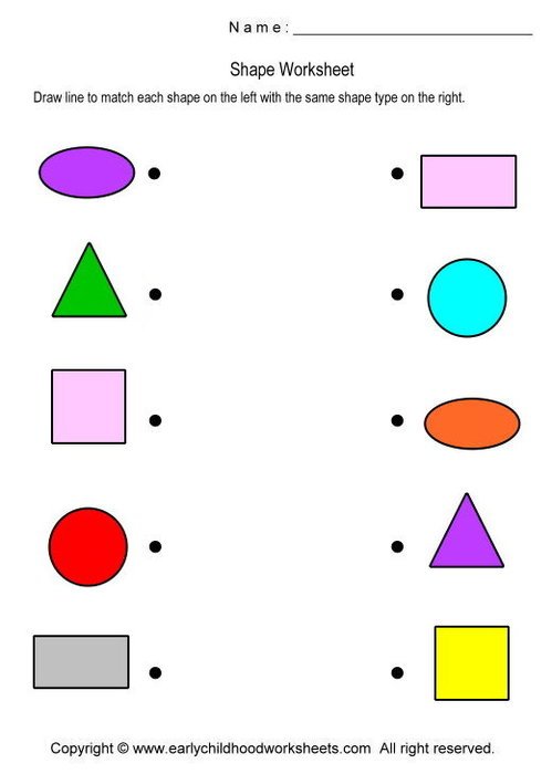 Matching Shapes Worksheet 5 free image download