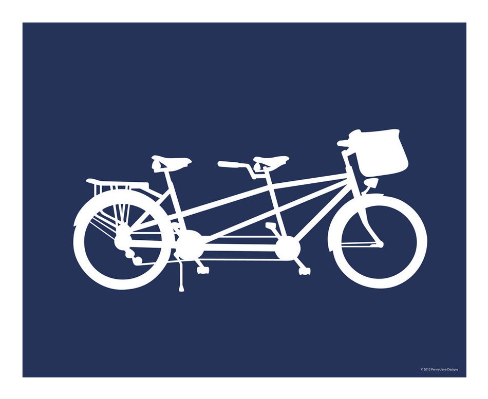 Tandem Bicycle Silhouette Clip Art
