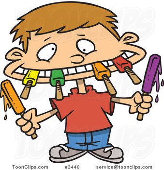 Cartoon Boy Eating N3