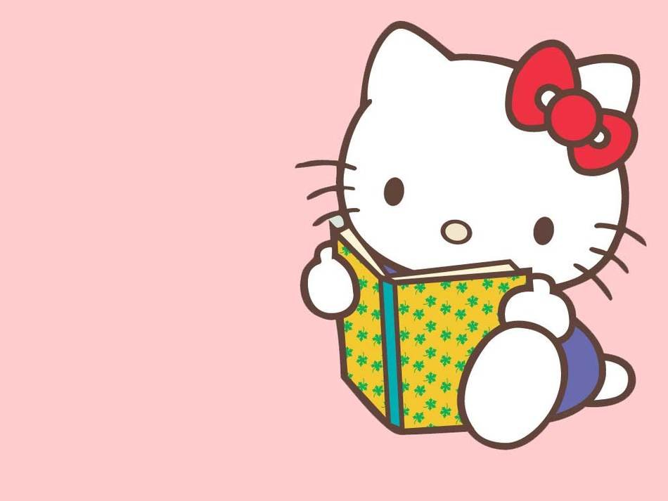 Ä°llustration of reading Cute Hello Kitty