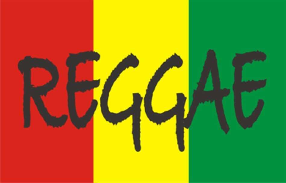 Reggae Music on flag background