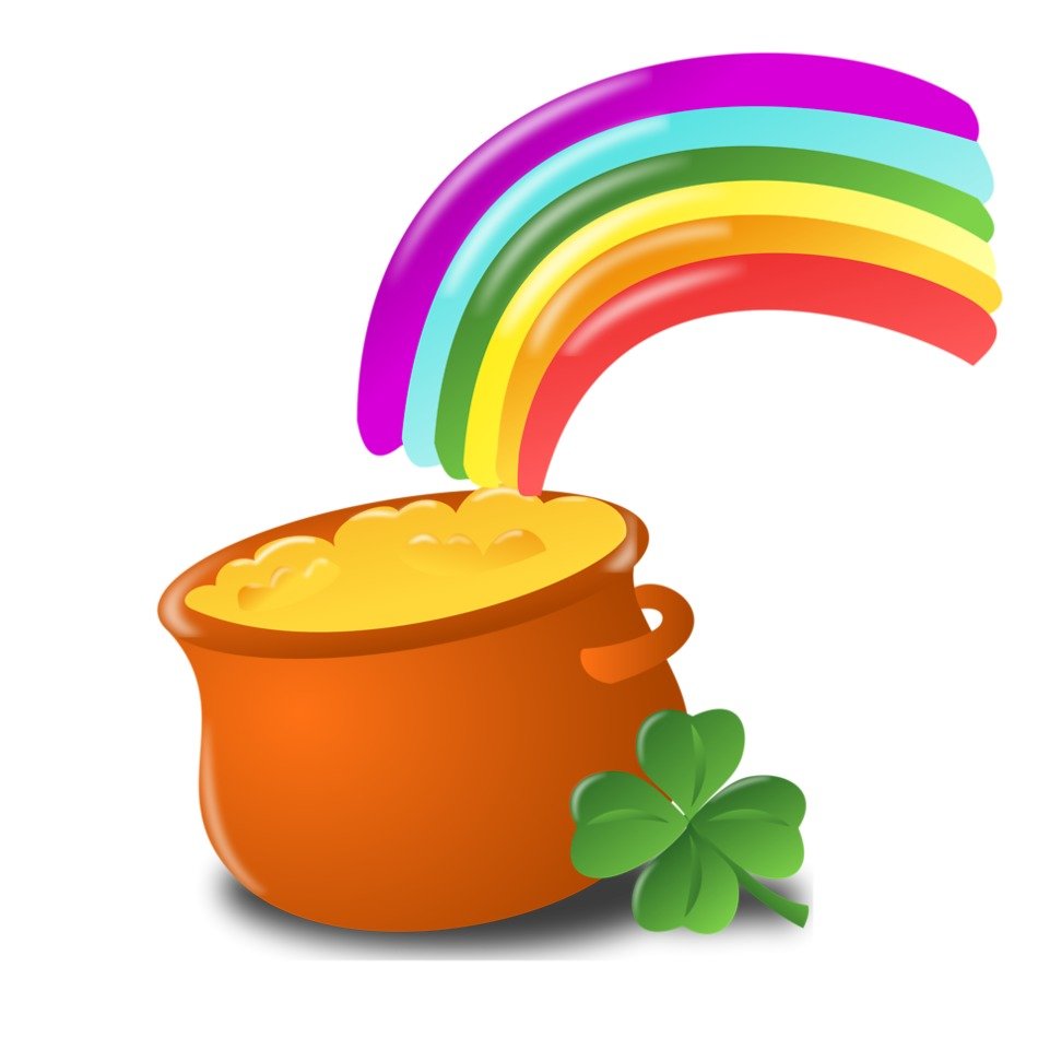 Clip Art of the pot of gold and rainbow