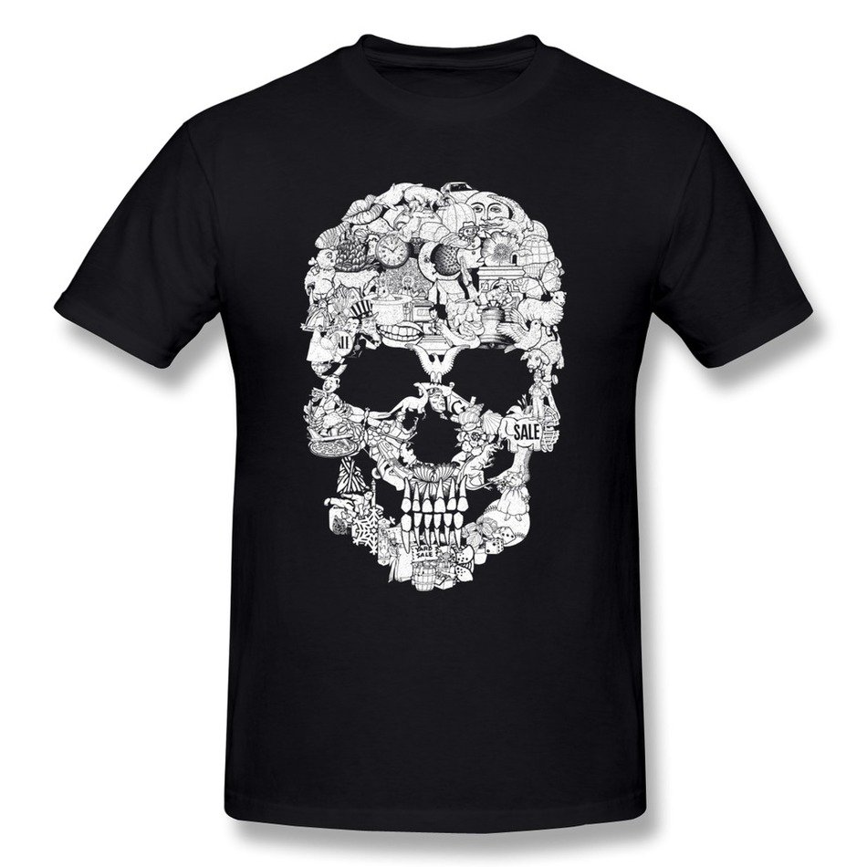 Black and white short with the skull clipart
