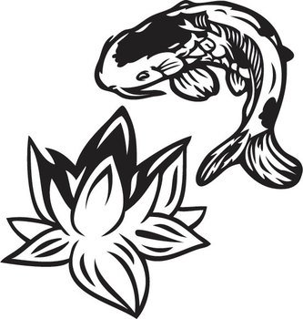 This Koi Fish Lotus Vinyl Sticker Decal Is Designed Professionally