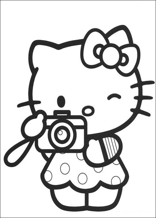 Print Kitty Maakt Een Foto Kleurplaat
