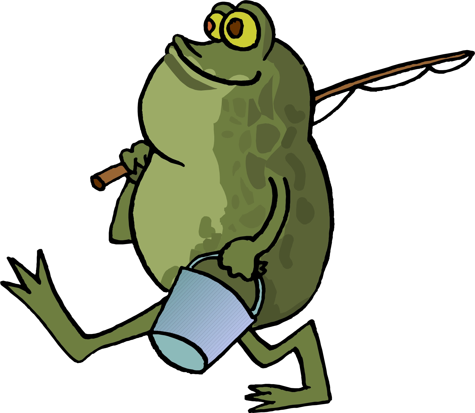 Frog Fishing Cartoon drawing free image download