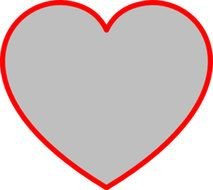 gray heart as a picture for clipart