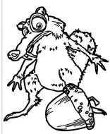 Black and white drawing of the cute squirrel clipart