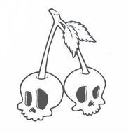 Cherry Skulls Tattoo Design