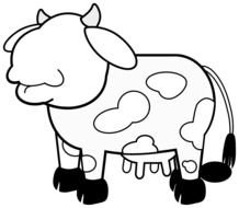Black And White Cow drawing