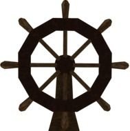 Pirate Ship Steering Wheel Template drawing