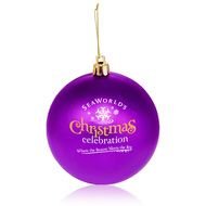 purple Christmas ball toy with the inscription