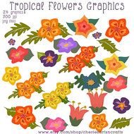 Tropical Flower Clip Art N19
