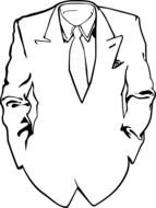 Suit And Tie, outline, Clip Art