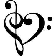 Music Note Treble Clef Heart