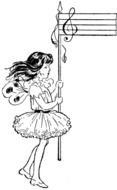 fairy with treble clef as a graphic illustration