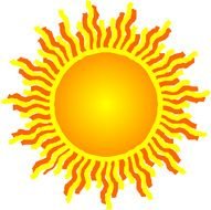 Ä°llustration of red and yellow Sun