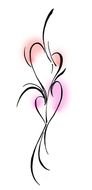 double heart as a graphic illustration