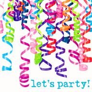 Colorful "Let's Party" clipart