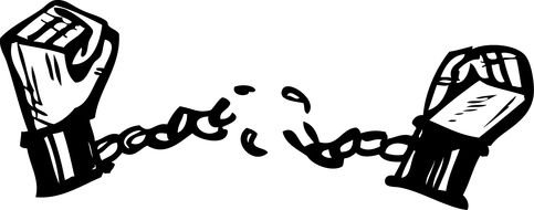 Breaking Chains Clip Art drawing