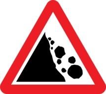 Warning Falling Rocks Sign