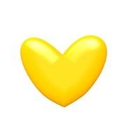 isolated yellow heart