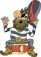 Ä°llustration of Cartoon Pirate